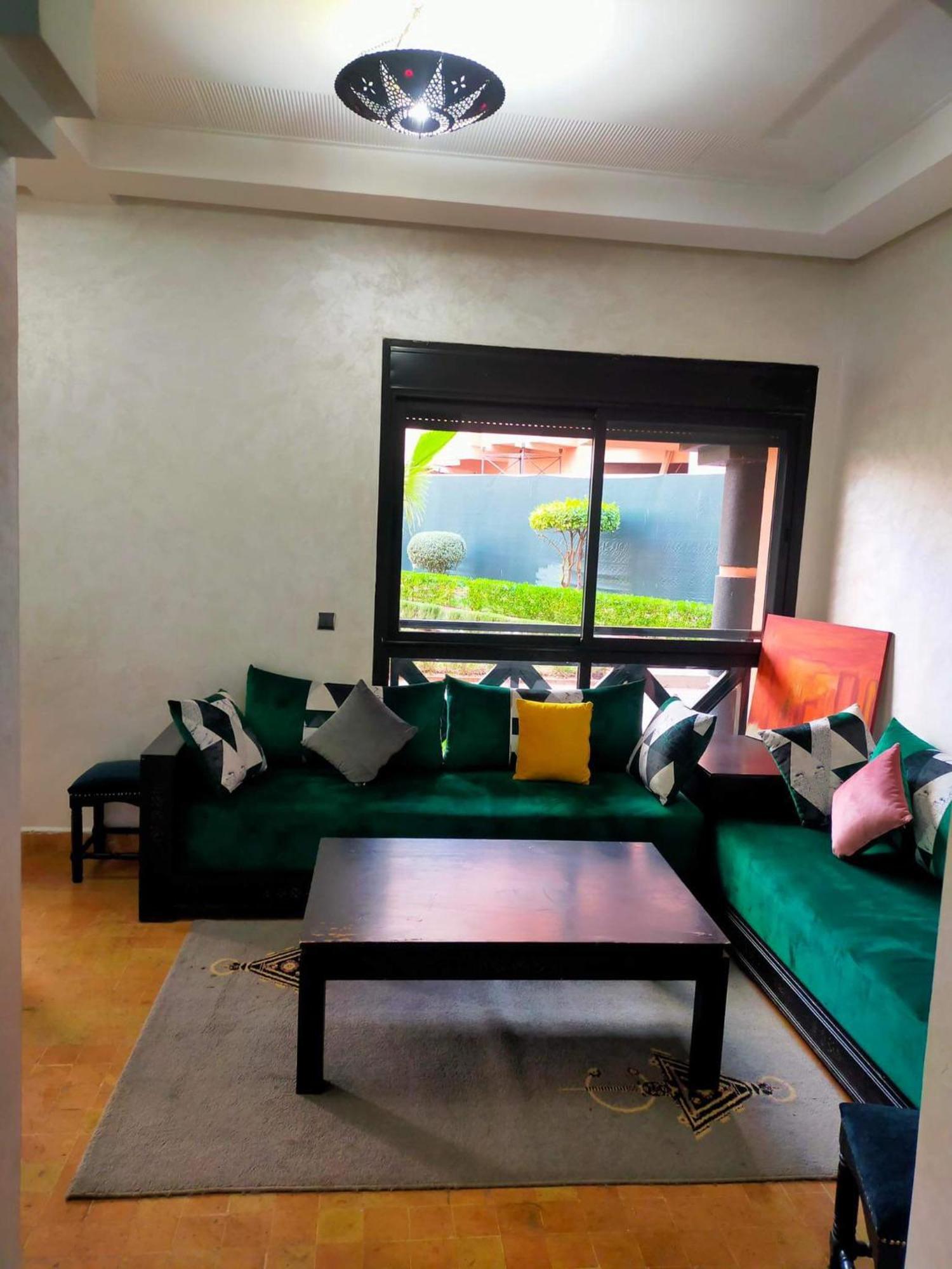 Un Moderne Chic Appartement Vue Sur Piscine Marraquexe Exterior foto